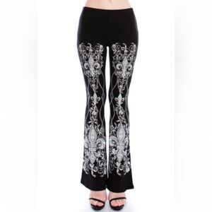 VOCAL flared BELL BOTTOM pants slimming leggings fleur-de-lis BLING
